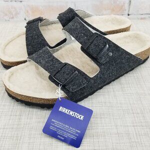 Birkenstock Arizona Rivet Wool Felt Sandals Doubleface Gray Men's 13 EU 46 NWOB